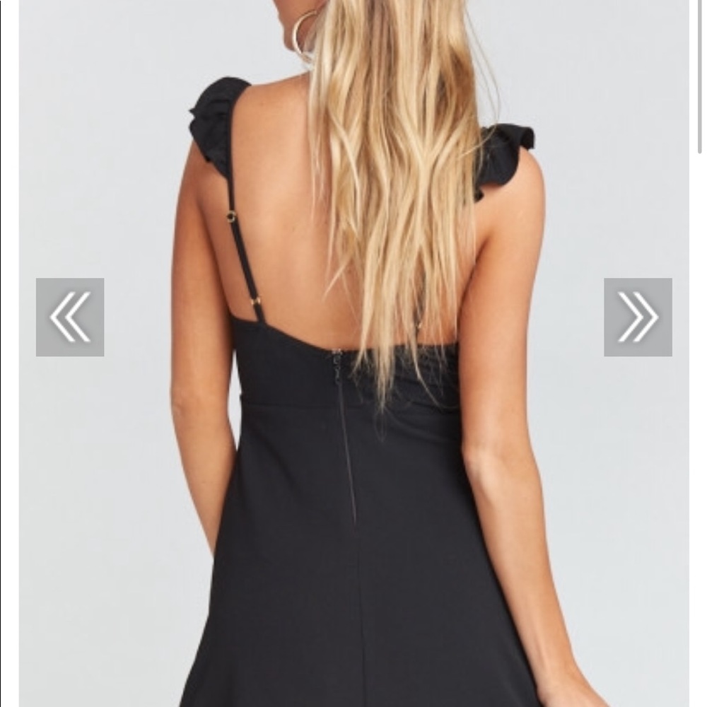 SHOWMEYOURMUMU BRIDGETTE MINI DRESS BLACK STRETCH
